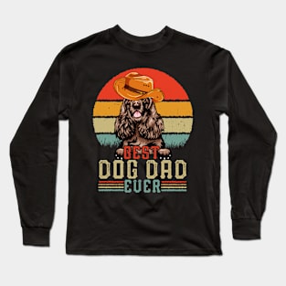 Vintage Best Dog Dad Ever Retro Headband Funny Father's Day Long Sleeve T-Shirt